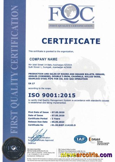 Azerbaijan Certificate of Registration